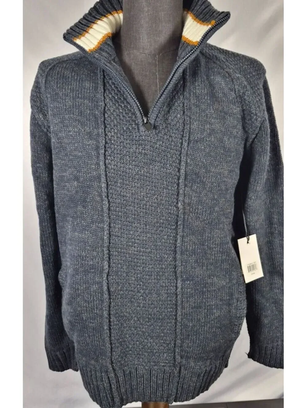 NWT Across The Pond Navy Quarter Zip Sweater XL